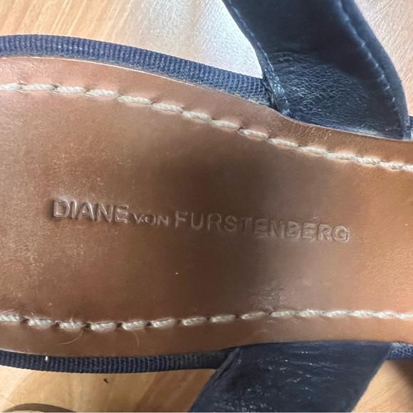 Diane von Furstenberg DVF Odelia Blue Suede Cork Open Toe Platform Sandals - 9 - Picture 12 of 13